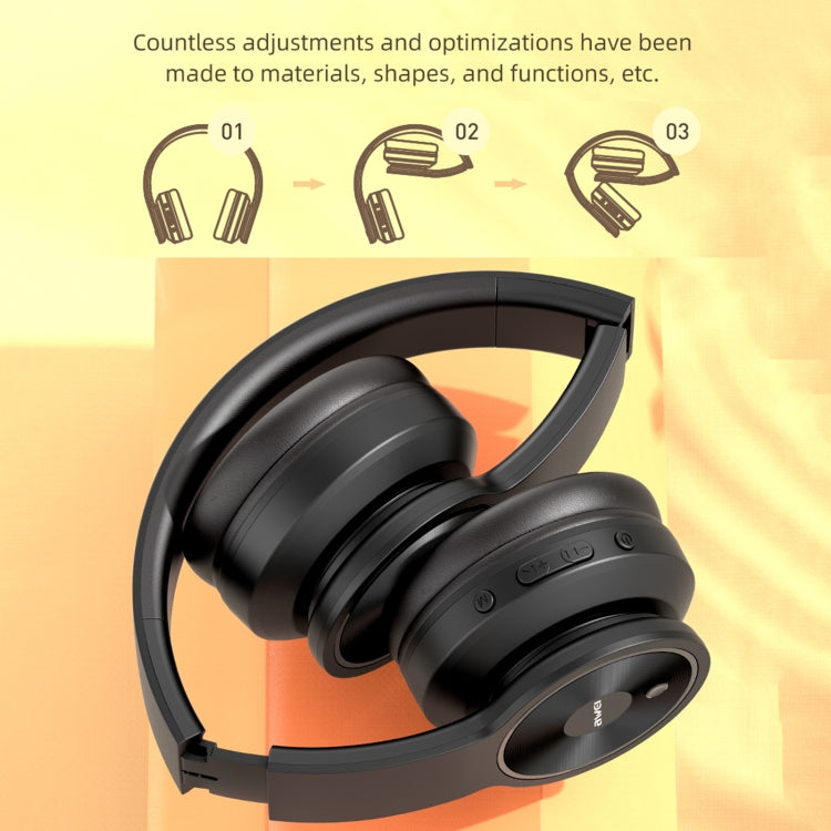 awei A996BL Foldable Wireless Bluetooth Headphone(Black) - Headset & Headphone by awei | Online Shopping South Africa | PMC Jewellery