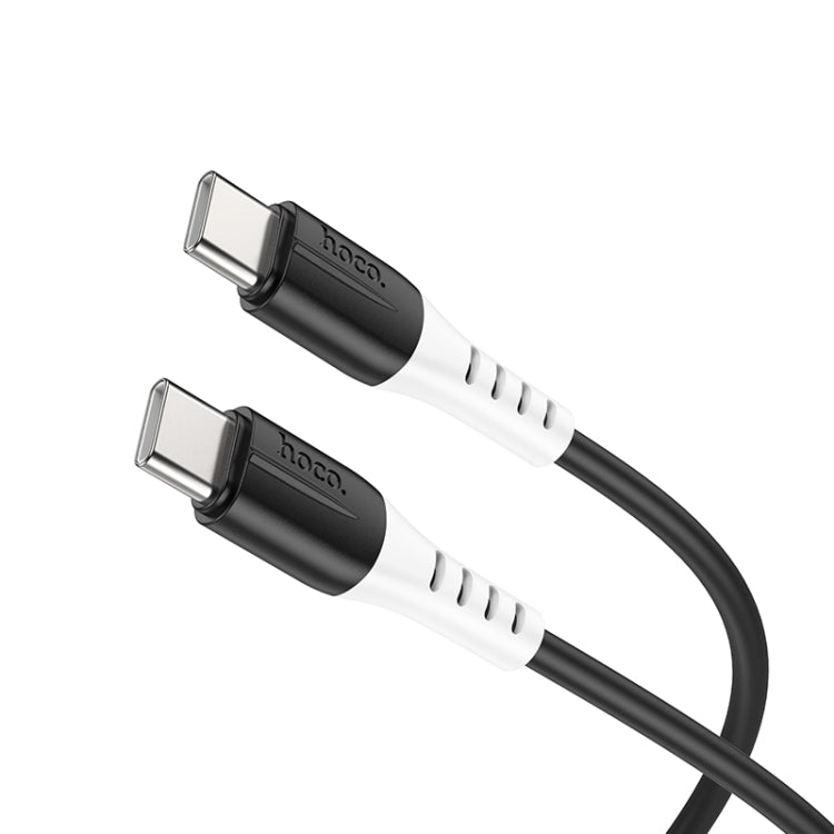 hoco 60W X82 3A USB-C / Type-C to USB-C / Type-C Silicone Charging Data Cable,Length: 1m(Black) - USB-C & Type-C Cable by hoco | Online Shopping South Africa | PMC Jewellery