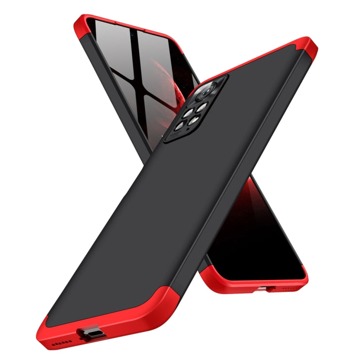 For Xiaomi Redmi Note 11 Pro 4G / 5G Global GKK Three Stage Splicing Full Coverage PC Case(Black Red) - Redmi Note 11 Pro Case by GKK | Online Shopping South Africa | PMC Jewellery