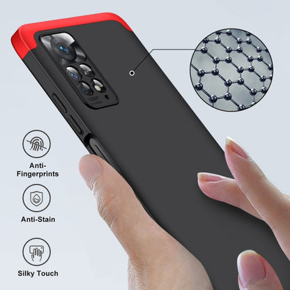 For Xiaomi Redmi Note 11 Pro 4G / 5G Global GKK Three Stage Splicing Full Coverage PC Case(Black Red) - Redmi Note 11 Pro Case by GKK | Online Shopping South Africa | PMC Jewellery