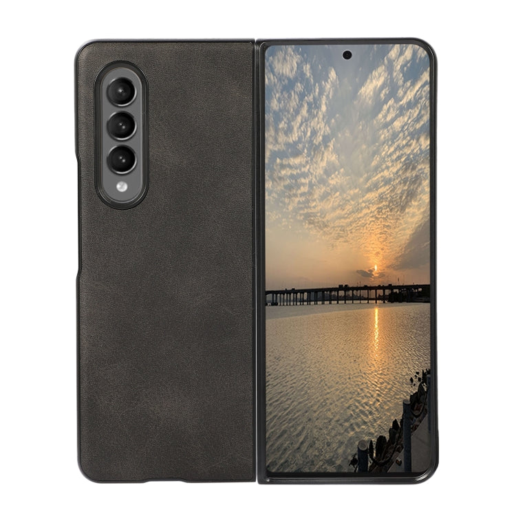 For Samsung Galaxy Z Fold4 Two-color Calf Texture Shockproof Phone Case(Black) - free shipping - PMC TechLife - Order now!