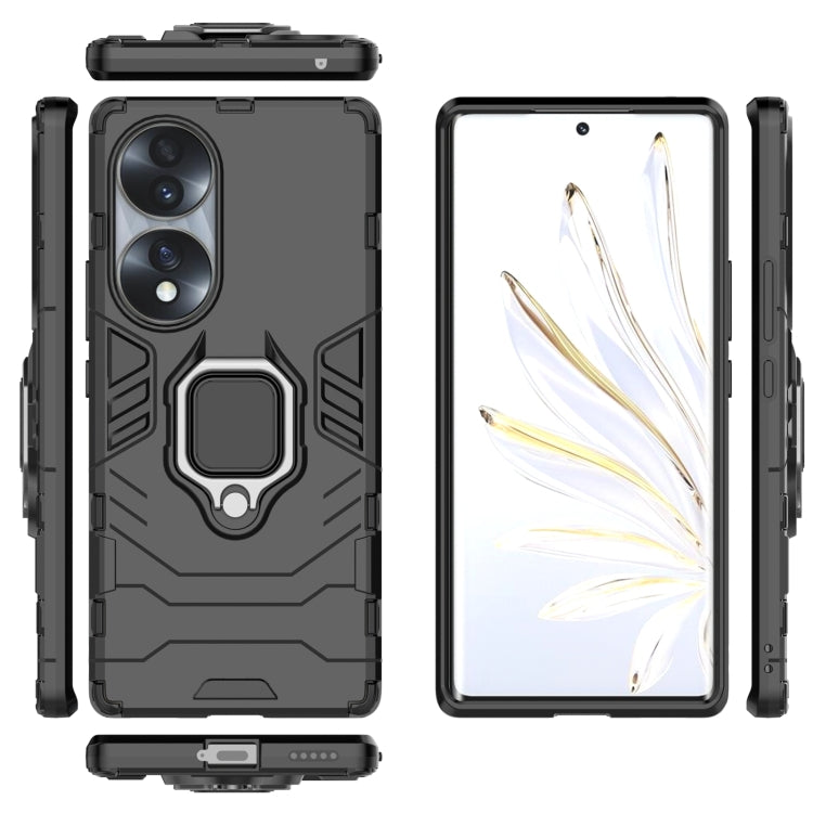 For Honor 70 5G Shockproof PC + TPU Phone Case with Magnetic Ring Holder(Black) - Honor Cases by PMC Jewellery | Online Shopping South Africa | PMC Jewellery