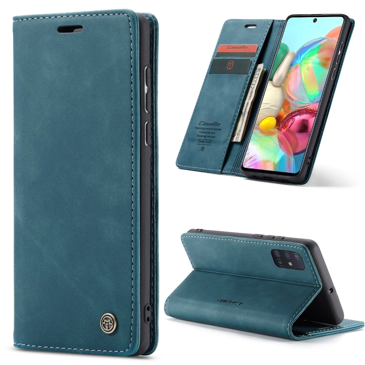 For Galaxy A71 CaseMe Multifunctional Horizontal Flip Leather Case, with Card Slot & Holder & Wallet(Blue) - Galaxy Phone Cases by CaseMe | Online Shopping South Africa | PMC Jewellery | Buy Now Pay Later Mobicred