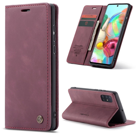 For Galaxy A71 CaseMe Multifunctional Horizontal Flip Leather Case, with Card Slot & Holder & Wallet(Wine Red) - Galaxy Phone Cases by CaseMe | Online Shopping South Africa | PMC Jewellery | Buy Now Pay Later Mobicred