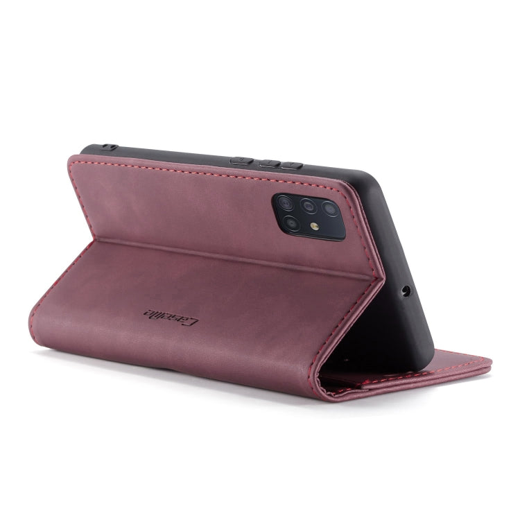 For Galaxy A71 CaseMe Multifunctional Horizontal Flip Leather Case, with Card Slot & Holder & Wallet(Wine Red) - Galaxy Phone Cases by CaseMe | Online Shopping South Africa | PMC Jewellery | Buy Now Pay Later Mobicred