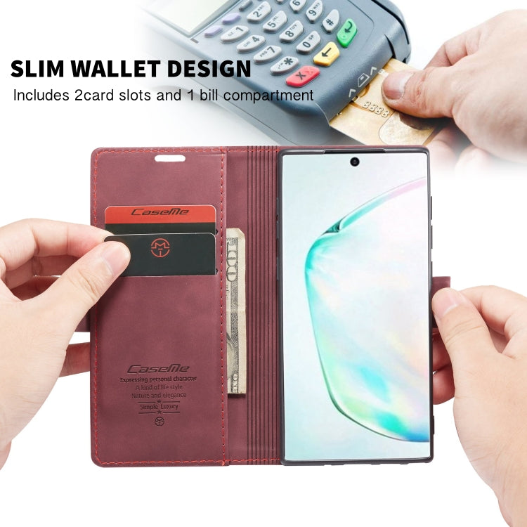 For Galaxy A81 / Note 10 Lite CaseMe Multifunctional Horizontal Flip Leather Case, with Card Slot & Holder & Wallet(Wine Red) - Galaxy Phone Cases by CaseMe | Online Shopping South Africa | PMC Jewellery | Buy Now Pay Later Mobicred