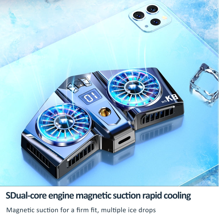 K8A Twin Turbo Semiconductor Magnetic Tablet Computer Radiator(Gun Color) - Cooling Fan Radiator by PMC Jewellery | Online Shopping South Africa | PMC Jewellery