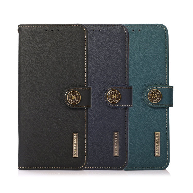 For Huawei nova Y70 Plus KHAZNEH Custer Genuine Leather RFID Phone Case(Green) - Huawei Cases by PMC TechLife | Online Shopping South Africa | PMC TechLife | Buy Now Pay Later Mobicred