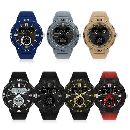 SANDA 3087 Luminous Waterproof Dual Display Electronic Watch(Sapphire Blue) - Silicone Strap Watches by SANDA | Online Shopping South Africa | PMC Jewellery | Buy Now Pay Later Mobicred