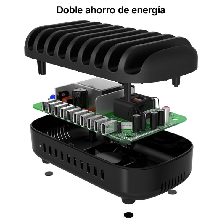 ORICO DUK-10P-DX 120W 5V 2.4A 10 Ports USB Charging Station, UK Plug(Black) - Multifunction Charger by ORICO | Online Shopping South Africa | PMC Jewellery | Buy Now Pay Later Mobicred