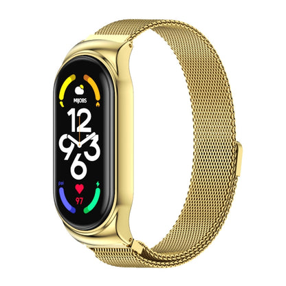 For Xiaomi Mi Band 7 / 7 NFC MIJOBS CS Milan Magnetic Stainless Steel Watch Band(Gold) - Watch Bands by MIJOBS | Online Shopping South Africa | PMC Jewellery | Buy Now Pay Later Mobicred