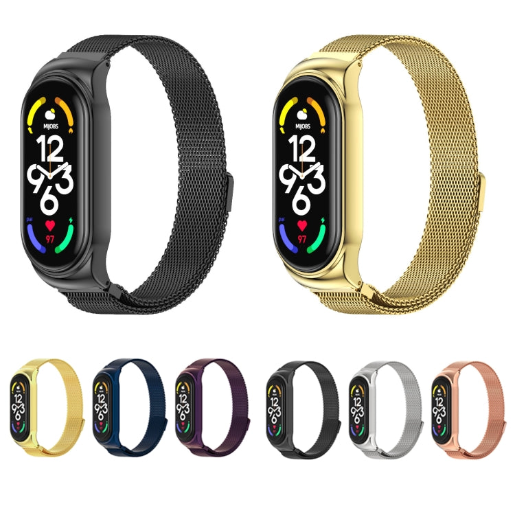 For Xiaomi Mi Band 7 / 7 NFC MIJOBS CS Milan Magnetic Stainless Steel Watch Band(Gold) - Watch Bands by MIJOBS | Online Shopping South Africa | PMC Jewellery | Buy Now Pay Later Mobicred