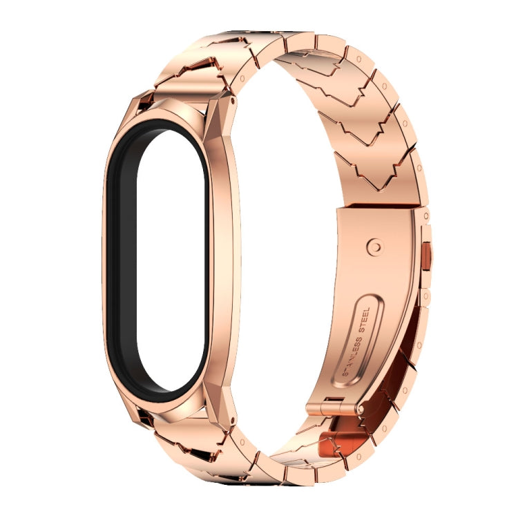 For Xiaomi Mi Band 7 / 7 NFC MIJOBS GT Metal Stainless Steel V-shaped Watch Band(Rose Gold) - Watch Bands by MIJOBS | Online Shopping South Africa | PMC Jewellery | Buy Now Pay Later Mobicred