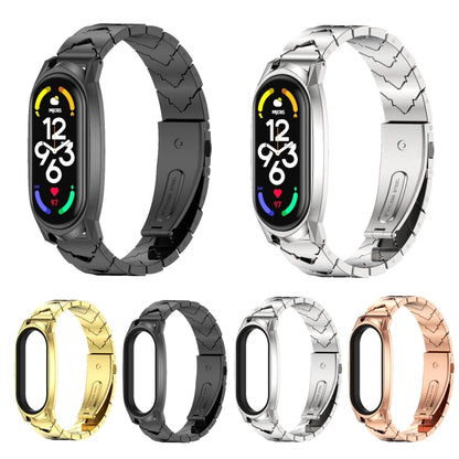 For Xiaomi Mi Band 7 / 7 NFC MIJOBS GT Metal Stainless Steel V-shaped Watch Band(Gold) - Watch Bands by MIJOBS | Online Shopping South Africa | PMC Jewellery | Buy Now Pay Later Mobicred