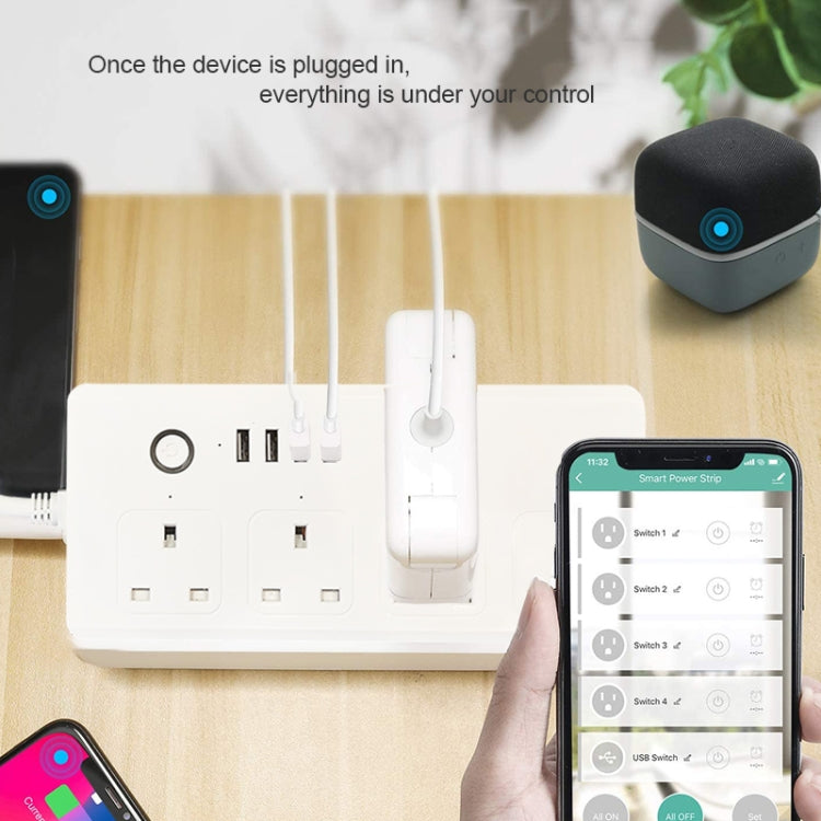 WIFI  13A SM-SO301-K 4 Holes + 4 USB Multi-purpose Smart Power Strip, UK Plug - Smart Socket by PMC Jewellery | Online Shopping South Africa | PMC Jewellery