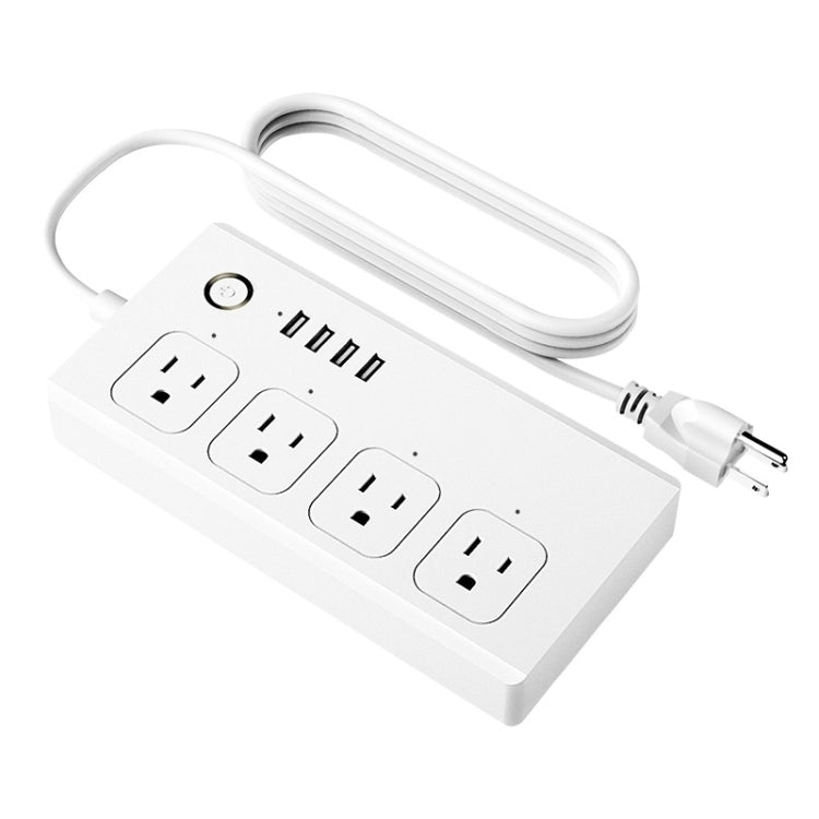 WiFi 10A SM-SO301-U 2500W 4 Holes + 4 USB Smart Power Strip, US Plug(White) - Smart Socket by PMC Jewellery | Online Shopping South Africa | PMC Jewellery