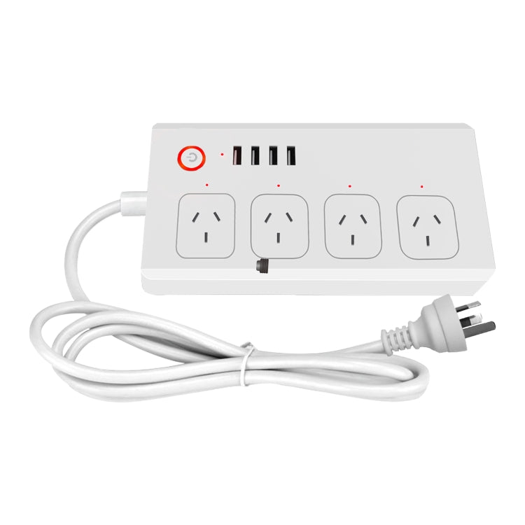 ZigBee 10A SM-SO301-A 4 Holes + 4 USB 2000W Multi-purpose Smart Power Strip, AU Plug - Smart Socket by PMC Jewellery | Online Shopping South Africa | PMC Jewellery