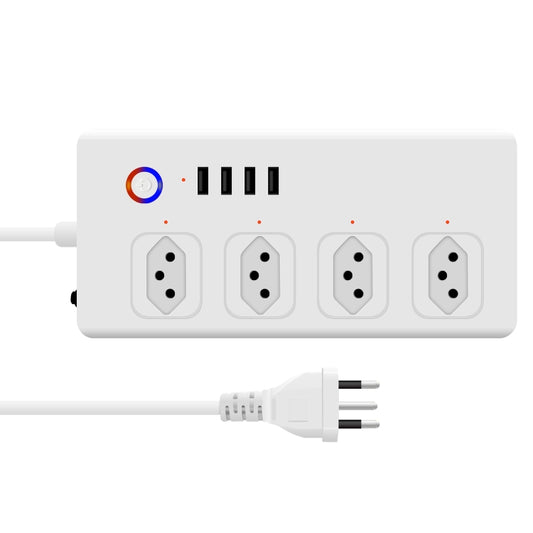 ZigBee 10A SM-SO301-B 4 Holes + 4 USB Multi-purpose Smart Power Strip, Brazil Plug - Smart Socket by PMC Jewellery | Online Shopping South Africa | PMC Jewellery