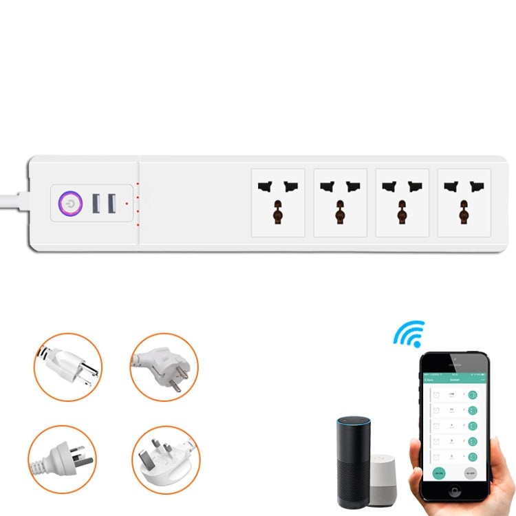 ZigBee 10A SM-SO306-M 4 Holes + 2 USB Multi-purpose Smart Power Strip(UK Plug) - Smart Socket by PMC TechLife | Online Shopping South Africa | PMC TechLife
