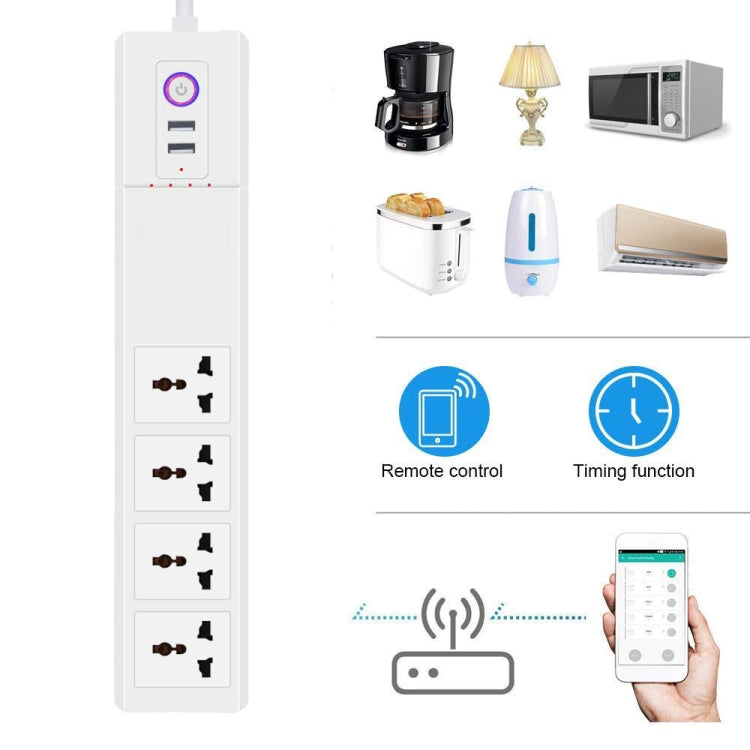 ZigBee 16A SM-SO306-M 4 Holes + 2 USB Multi-purpose Smart Power Strip(EU Plug) - Smart Socket by PMC Jewellery | Online Shopping South Africa | PMC Jewellery