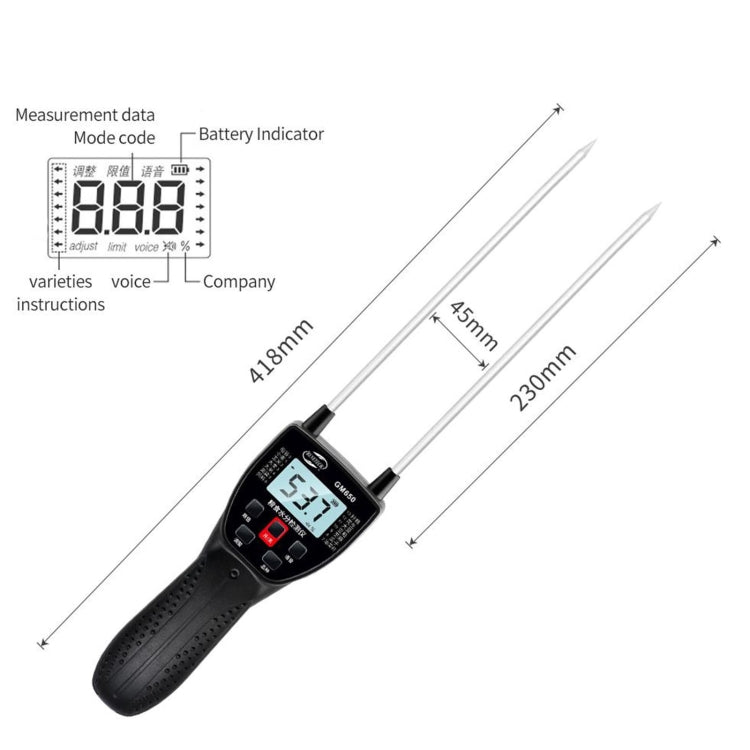 BENETECH GM650A Grain Moisture Meter, Battery Not Included - PH & Moisture Meter by PMC Jewellery | Online Shopping South Africa | PMC Jewellery