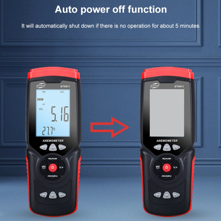 BENETECH GT8911 Handheld Digital LCD Hot Wire Anemometer - Tachometers & Anemometer by BENETECH | Online Shopping South Africa | PMC Jewellery | Buy Now Pay Later Mobicred