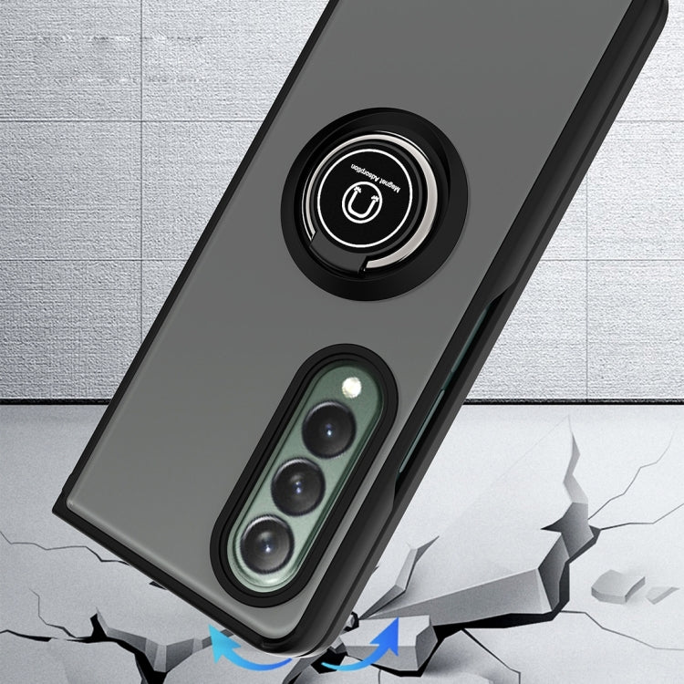 For Samsung Galaxy Z Fold4 Q Shadow 1 Series TPU + PC Holder Phone Case(Black) - free shipping - PMC TechLife - Order now!
