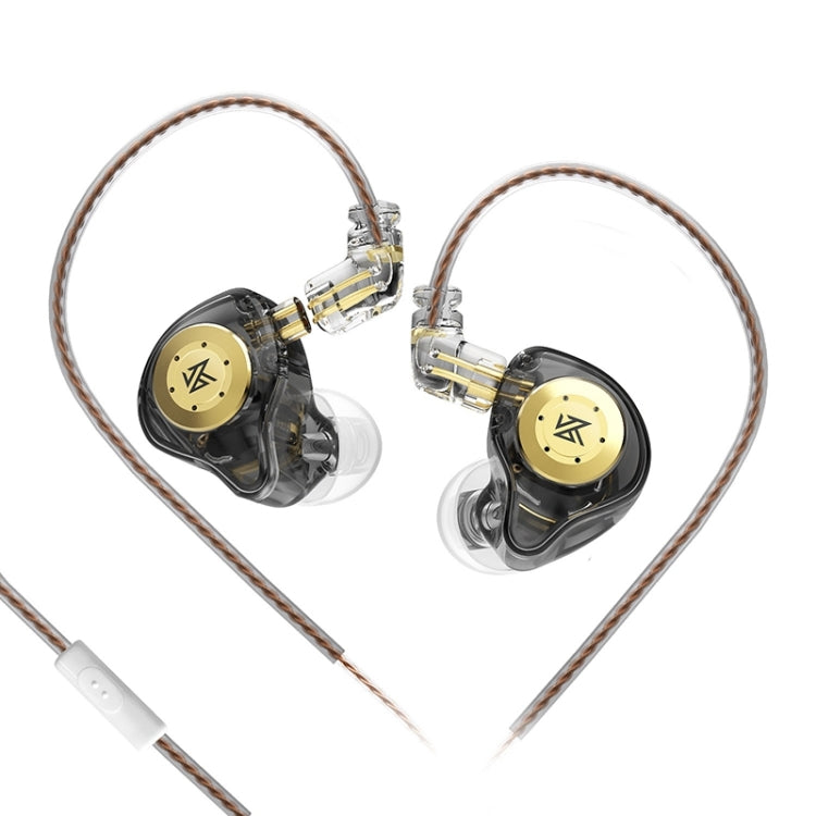 KZ-EDX PRO 1.25m Dynamic HiFi In-Ear Sports Music Headphones, Style:With Microphone(Transparent Black) - In Ear Wired Earphone by KZ | Online Shopping South Africa | PMC Jewellery | Buy Now Pay Later Mobicred