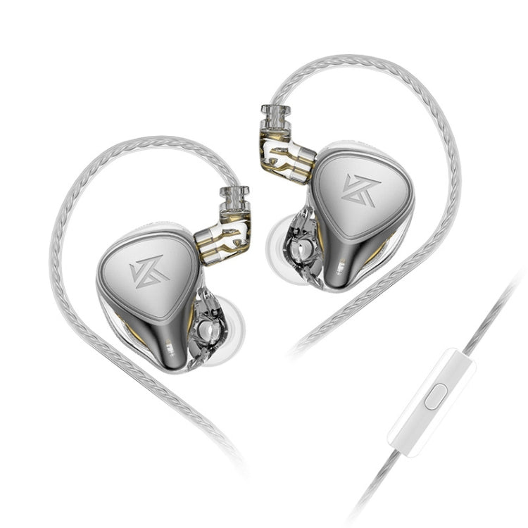 KZ-ZEX PRO 1.2m Electrostatic Coil Iron Hybrid In-Ear Headphones, Style:With Microphone(Pearl Chrome) - In Ear Wired Earphone by KZ | Online Shopping South Africa | PMC Jewellery | Buy Now Pay Later Mobicred