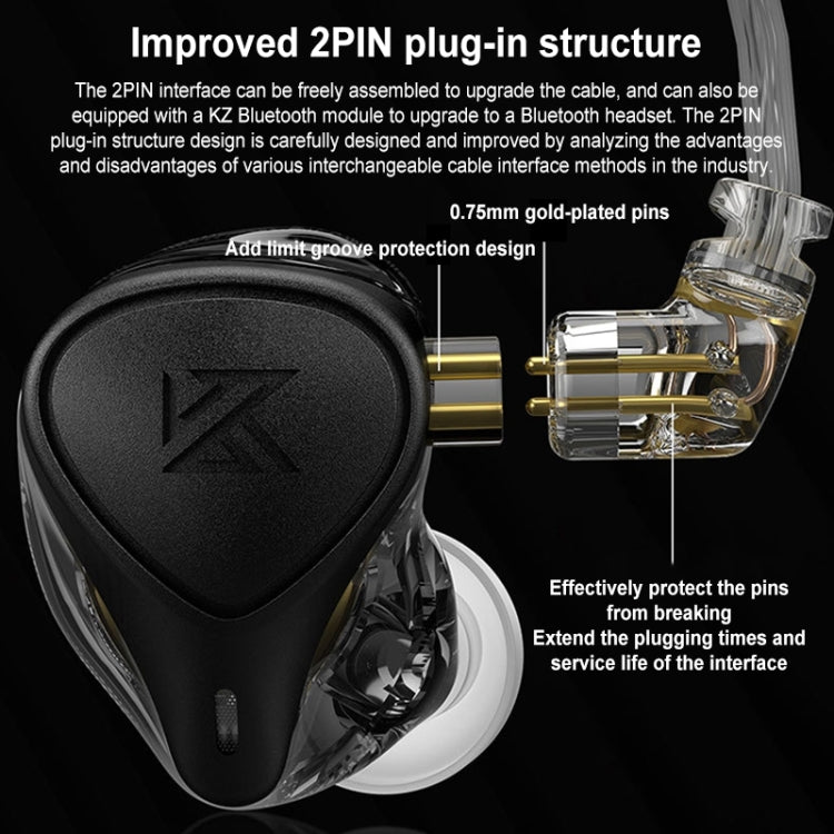 KZ-ZEX PRO 1.2m Electrostatic Coil Iron Hybrid In-Ear Headphones, Style:With Microphone(Pearl Chrome) - In Ear Wired Earphone by KZ | Online Shopping South Africa | PMC Jewellery | Buy Now Pay Later Mobicred