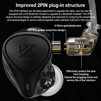 KZ-ZEX PRO 1.2m Electrostatic Coil Iron Hybrid In-Ear Headphones, Style:With Microphone(Pearl Chrome) - In Ear Wired Earphone by KZ | Online Shopping South Africa | PMC Jewellery | Buy Now Pay Later Mobicred