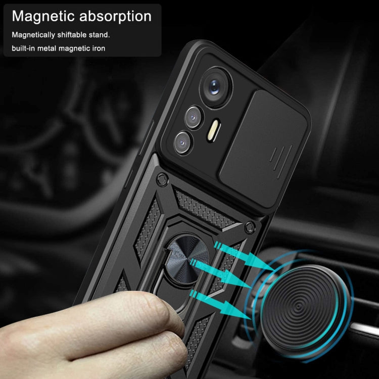 For Xiaomi 12 Lite Sliding Camera Design TPU + PC Phone Case(Black) - Xiaomi Cases by PMC TechLife | Online Shopping South Africa | PMC TechLife