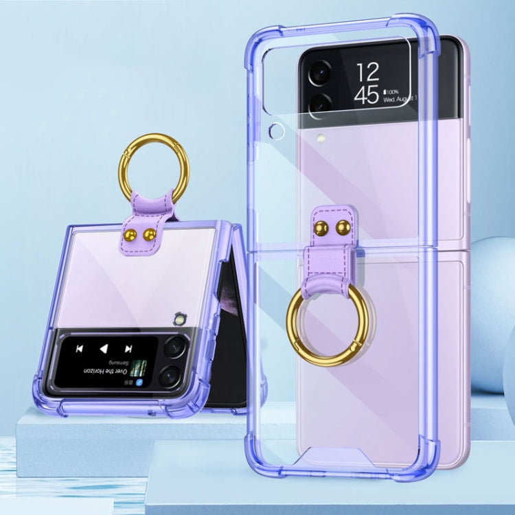 For Samsung Galaxy Z Flip4 GKK Airbag Protective Phone Case with Ring(Purple) - Galaxy Z Flip4 5G Cases by GKK | Online Shopping South Africa | PMC TechLife