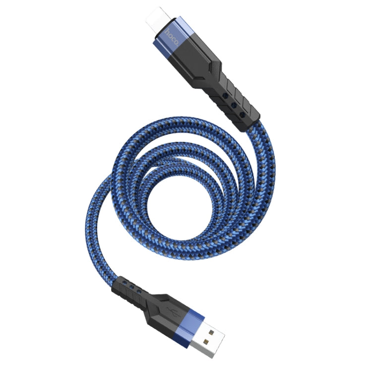 hoco U110 2.4A USB to 8 Pin Charging Data Cable，Length：1.2m(Black) - Normal Style Cable by hoco | Online Shopping South Africa | PMC Jewellery