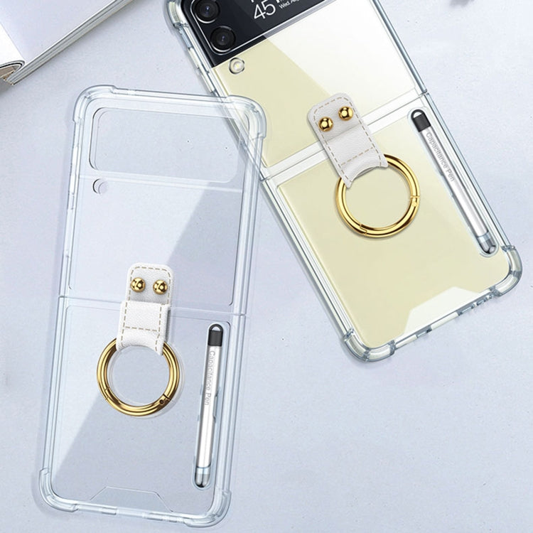 For Samsung Galaxy Z Flip4 GKK Airbag Protective Phone Case with Ring & Pen(Transparent) - Galaxy Z Flip4 5G Cases by GKK | Online Shopping South Africa | PMC Jewellery