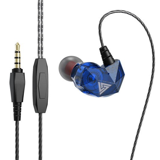 QKZ AK2 Sports In-ear Wired HiFi Sound Heavy Bass 3.5mm Earphone with Mic(Blue) - In Ear Wired Earphone by QKZ | Online Shopping South Africa | PMC Jewellery | Buy Now Pay Later Mobicred