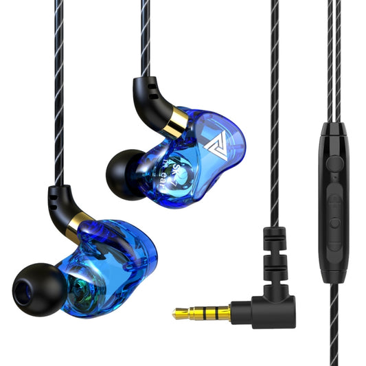 QKZ SK7 3.5mm Sports In-ear Copper Driver Wired HIFI Stereo Earphone with Mic(Dark Blue) - In Ear Wired Earphone by QKZ | Online Shopping South Africa | PMC Jewellery | Buy Now Pay Later Mobicred