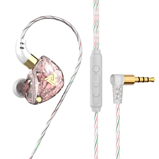 QKZ SK8 3.5mm Sports In-ear Dynamic HIFI Monitor Earphone with Mic(Pink) - In Ear Wired Earphone by QKZ | Online Shopping South Africa | PMC Jewellery