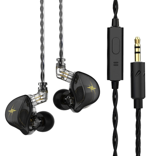 QKZ ZXT Sports In-ear Wired Control Plug HIFI Stereo Stage Monitor Earphone, Style:with Mic(Black) - In Ear Wired Earphone by QKZ | Online Shopping South Africa | PMC Jewellery | Buy Now Pay Later Mobicred