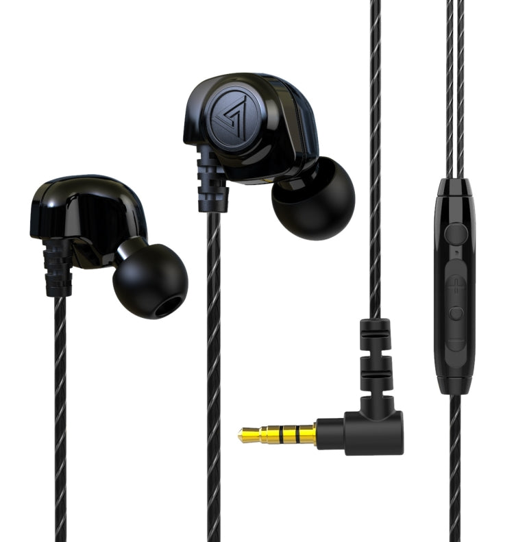 QKZ SK5 In-ear Subwoofer Wire-controlled Music Earphone with Mic(Black) - In Ear Wired Earphone by QKZ | Online Shopping South Africa | PMC Jewellery