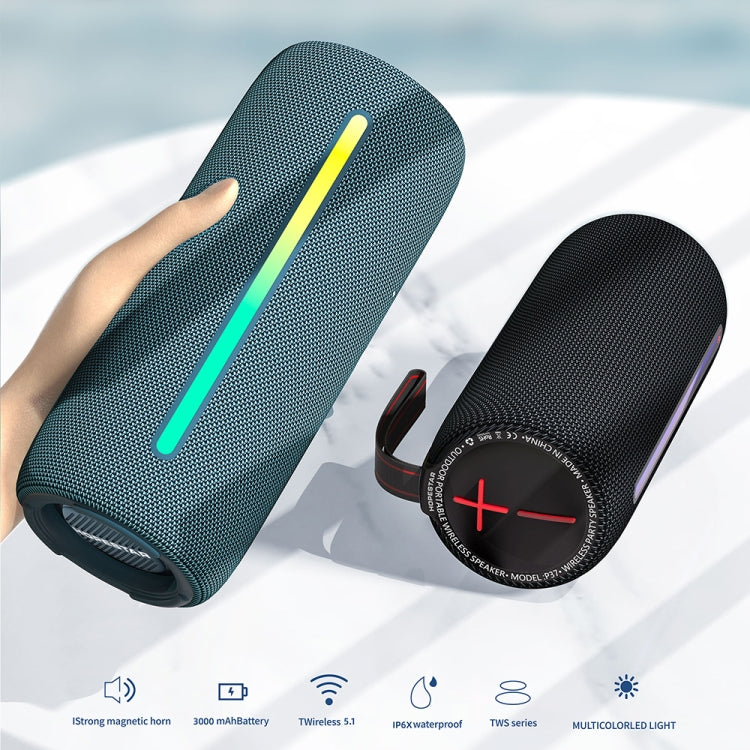 HOPESTAR P37 Outdoor Portable RGB Light Waterproof Wireless Bluetooth Speaker(Grey) - Waterproof Speaker by HOPESTAR | Online Shopping South Africa | PMC Jewellery | Buy Now Pay Later Mobicred