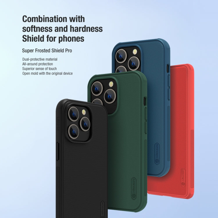 For iPhone 14 Pro NILLKIN Frosted Shield Pro PC + TPU Phone Case(Red) - iPhone 14 Pro Cases by NILLKIN | Online Shopping South Africa | PMC TechLife