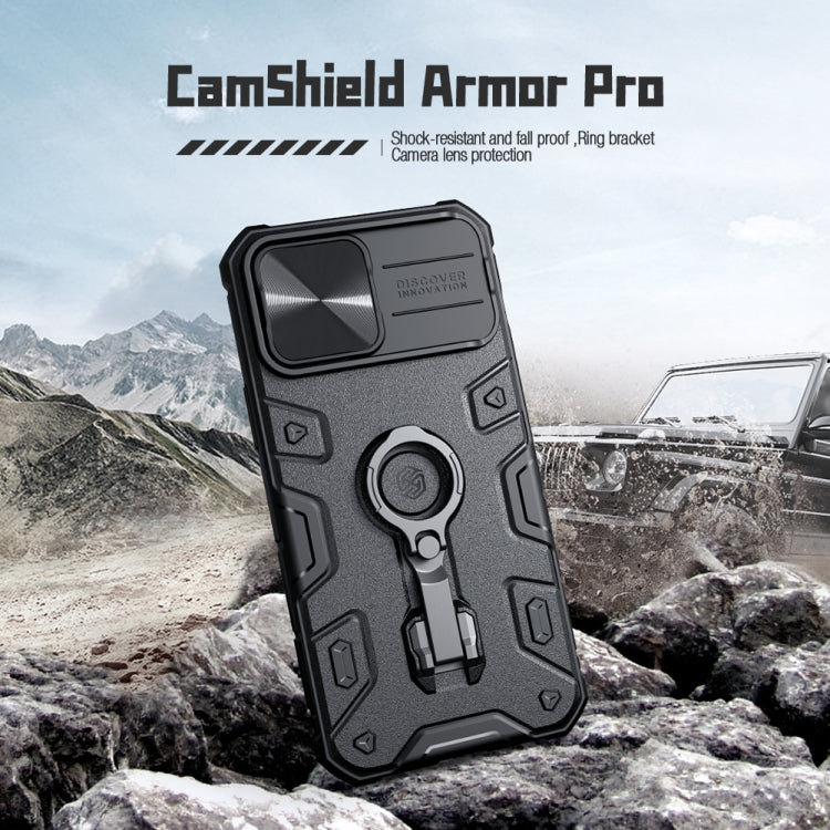 For iPhone 13 Pro Max NILLKIN CamShield Armor Pro Phone Case with Ring Holder (Black) - iPhone 13 Pro Max Cases by NILLKIN | Online Shopping South Africa | PMC Jewellery | Buy Now Pay Later Mobicred