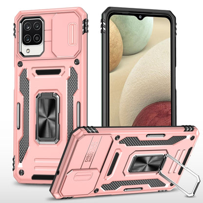 For Samsung Galaxy A12 5G/4G / M12 / F12 Armor PC + TPU Camera Shield Phone Case(Rose Gold) - Galaxy Phone Cases by PMC Jewellery | Online Shopping South Africa | PMC Jewellery