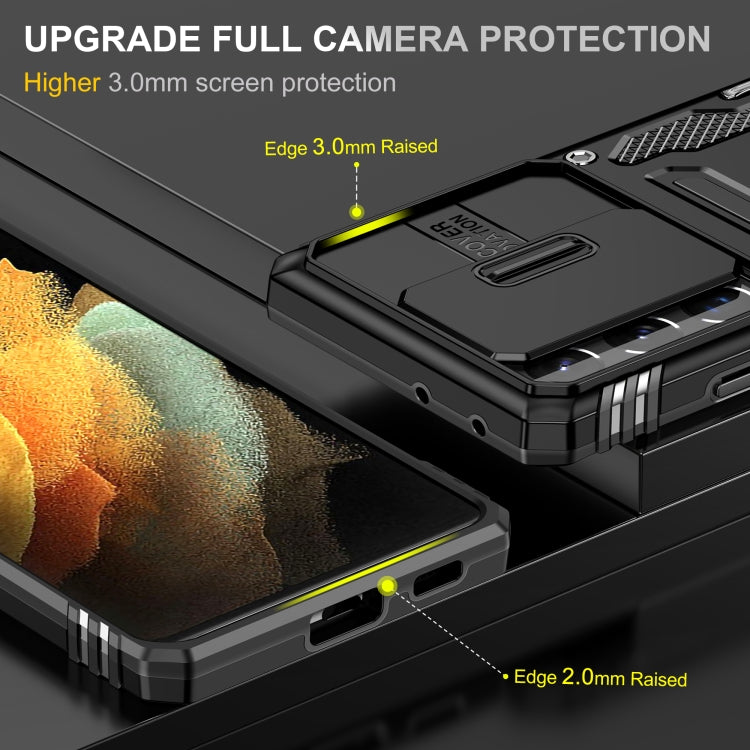 For Samsung Galaxy S21 Ultra 5G Armor PC + TPU Camera Shield Phone Case(Black) - Galaxy S21 Ultra 5G Cases by PMC TechLife | Online Shopping South Africa | PMC TechLife | Buy Now Pay Later Mobicred