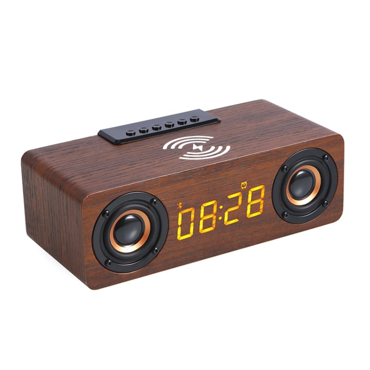 K1 Multifunctional Desktop Wooden Bluetooth Speaker Wireless Loudspeaker(Dark Brown) - Desktop Speaker by PMC TechLife | Online Shopping South Africa | PMC TechLife