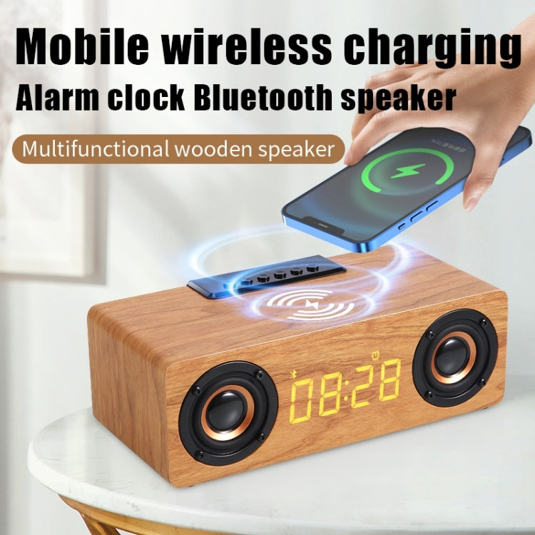 K1 Multifunctional Desktop Wooden Bluetooth Speaker Wireless Loudspeaker(Dark Brown) - Desktop Speaker by PMC TechLife | Online Shopping South Africa | PMC TechLife