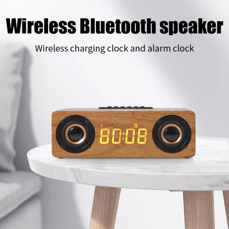 K1 Multifunctional Desktop Wooden Bluetooth Speaker Wireless Loudspeaker(Dark Brown) - Desktop Speaker by PMC TechLife | Online Shopping South Africa | PMC TechLife