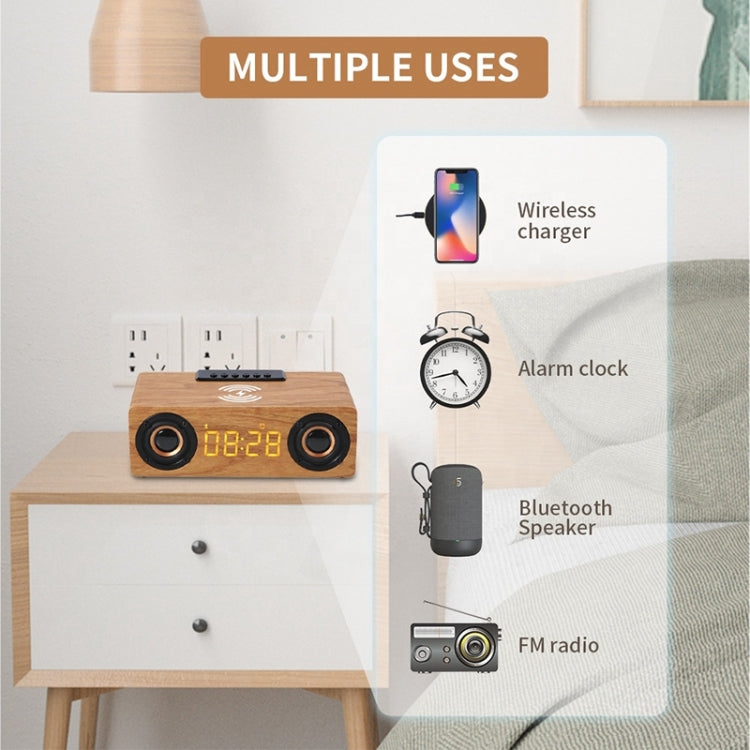 K1 Multifunctional Desktop Wooden Bluetooth Speaker Wireless Loudspeaker(Dark Brown) - Desktop Speaker by PMC TechLife | Online Shopping South Africa | PMC TechLife