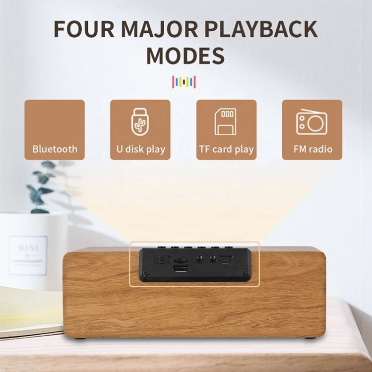 K1 Multifunctional Desktop Wooden Bluetooth Speaker Wireless Loudspeaker(Dark Brown) - Desktop Speaker by PMC TechLife | Online Shopping South Africa | PMC TechLife